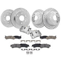 Detroit Axle - Brake Kit for Chevy GMC Silverado Sierra 1500 Tahoe Yukon Astro Safari Drilled Brake Rotors Ceramic Brakes Pads F