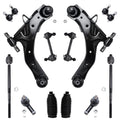 Detroit Axle - 12pc Front End Suspension Kit for Hyundai Elantra 01-06, Lower Control Arms w/Ball Joint Tie Rods Boot Front and