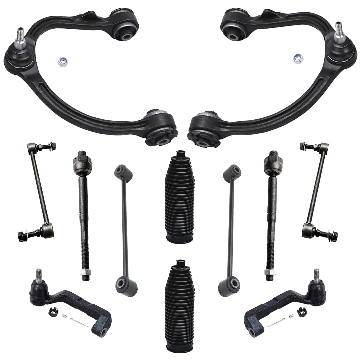 Detroit Axle - AWD Front End Kit for 2005-2010 Chrysler 300, 2005-2008 Dodge Magnum, 2007-2010 Charger, Upper Control Arms w/Bal