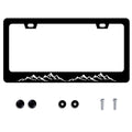 Mountains License Plate Frame Black White Mountain Stainless Steel License Plate Frame Auto Parts Decoration with Screws License