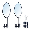 MAMIKO Universal Motorcycle Mirrors, Convex Handlebar Rearview Side Mirror with M8 M10 Heightening Bolt, Compatible with Bike, S
