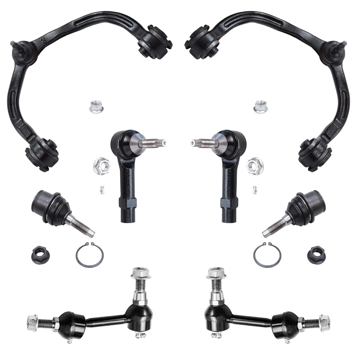 Detroit Axle - Front End 8pc Suspension Kit for Ford Expedition 2004 2005 2006, 2 Upper Control Arms 2 Lower Ball Joints 2 Sway