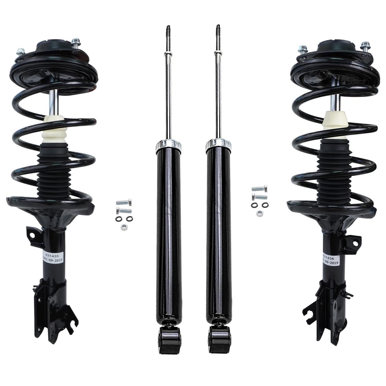 Detroit Axle - 3.5L Struts Shocks for Hyundai Santa Fe 2003-2006, 2 Front Ready Suspension Struts w/Coil Spring 2 Rear Shock Abs
