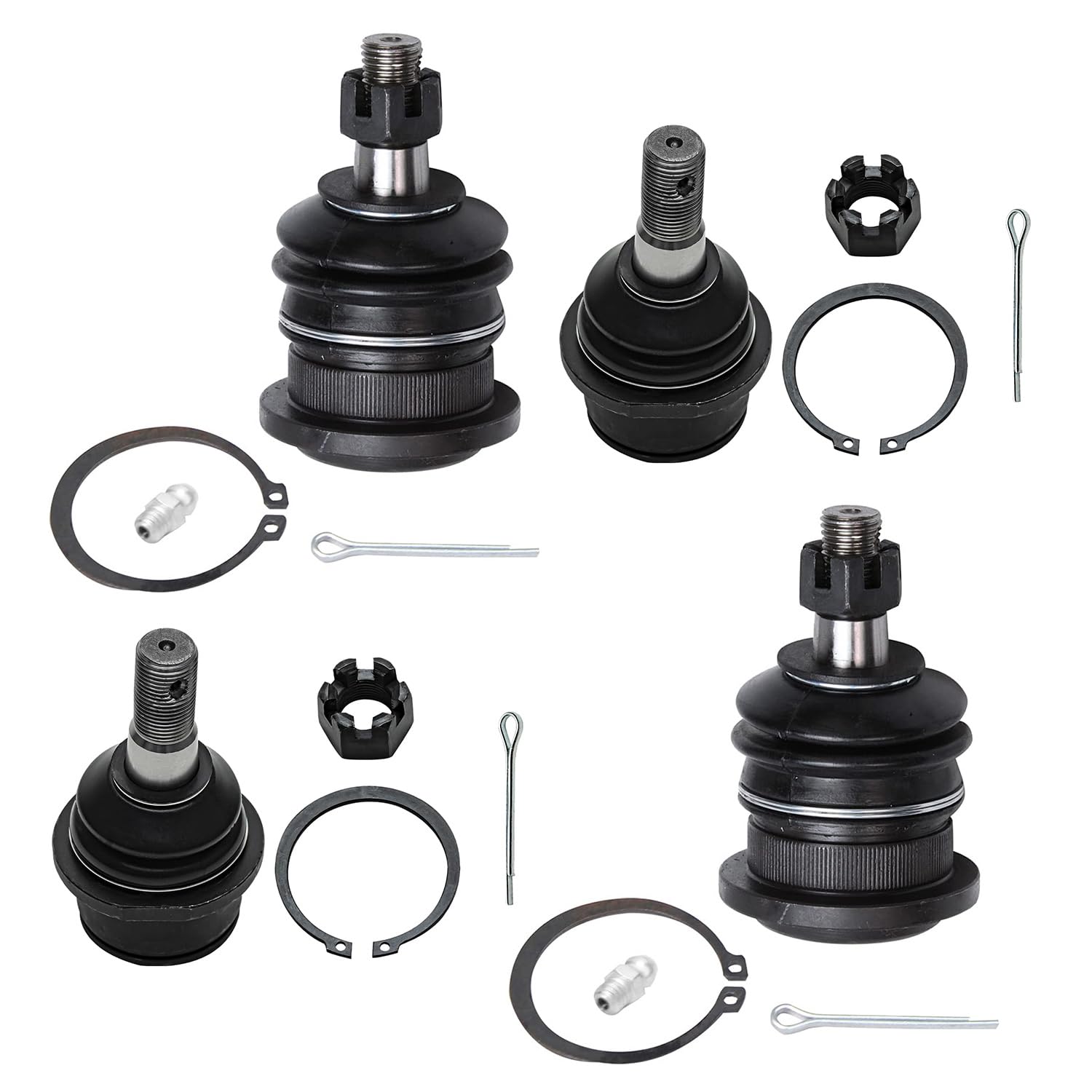 Detroit Axle - Front 4pc Ball Joints for 08-22 Toyota Sequoia, 07-21 Tundra, 4 Lower & Upper Ball Joints 2007 2008 2009 2010 201