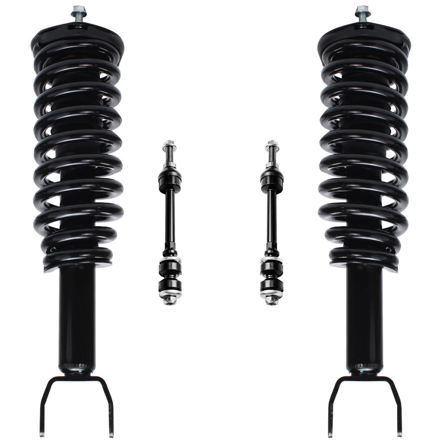Detroit Axle - 2WD 4pc Front Struts Sway Bars for 05-09 Mitsubishi Raider Dodge Dakota, Struts w/Coil Spring Stabilizer Sway Bar