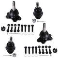 Detroit Axle - 4WD Front 4pc Ball Joints for Chevy GMC K1500 Suburban K2500 Tahoe Yukon Cadillac Escalade, 4 Lower & Upper Ball