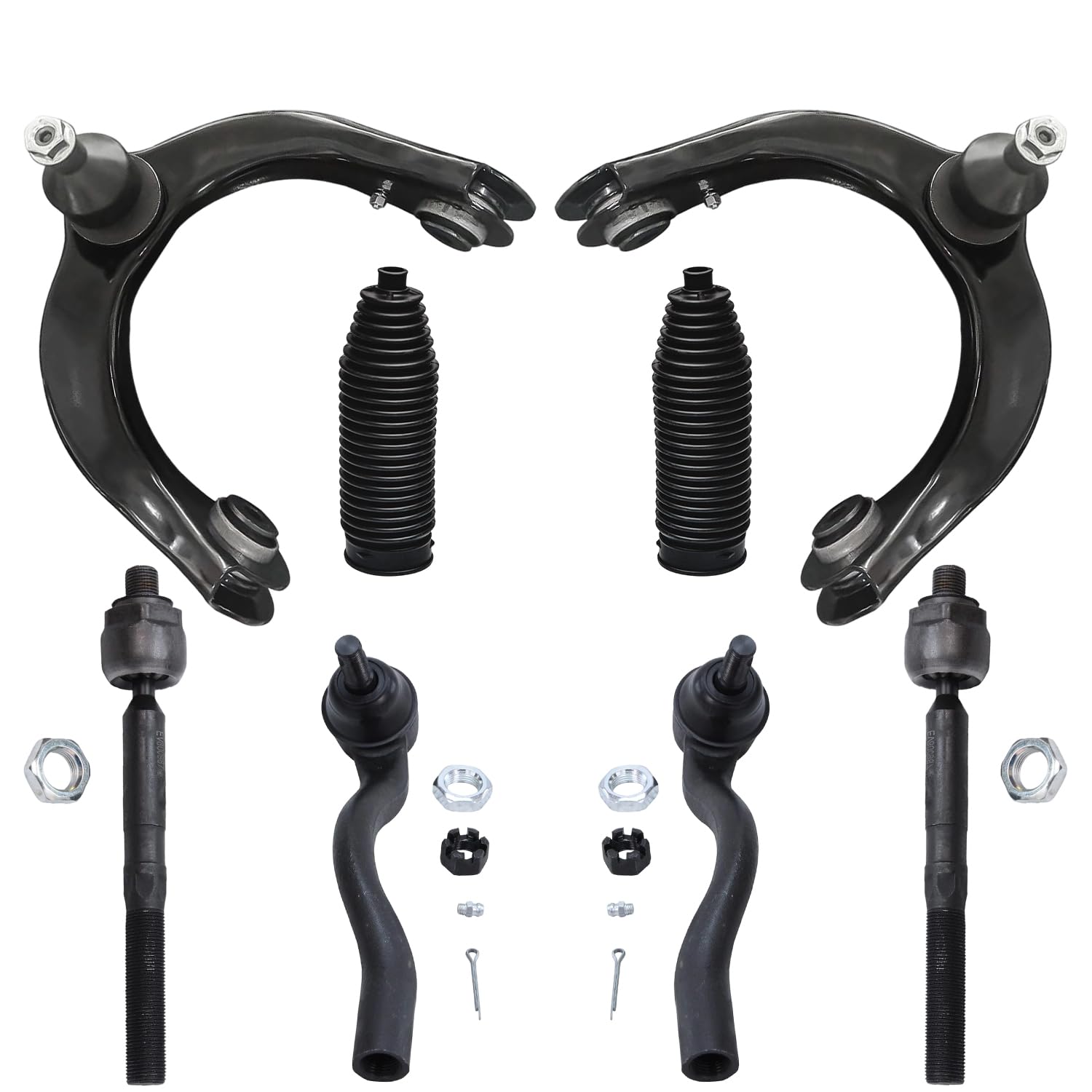 Detroit Axle - 8pc Front End Control Arms Kit for 11-15 Dodge Durango Jeep Grand Cherokee, 2 Upper Control Arms w/Ball Joints 4