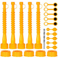 Qilinba Gas Can Spout Replacement 5 Kits, Gas Can Nozzle Replacement Set for most 1/2/5 Gallon Gas Cans, Upgraded Fuel Tank Spou