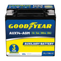Goodyear AUX14-AGM BCI Group Size 400 12V 14 AH, 22RC, 200 CCA Platinum series Rechargeable AGM Maintenance Free Auxiliary Batte