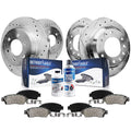 Detroit Axle - Brake Kit for 2008-2010 Infiniti QX56 Nissan Titan 2007-2011 Armada, Drilled Slotted Brake Rotors Replacement 200