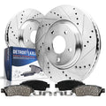 Detroit Axle - Front Brake Kit for 2002-2005 Ford Explorer Mercury Mountaineer Drilled & Slotted Brake Rotors and Ceramic Brakes