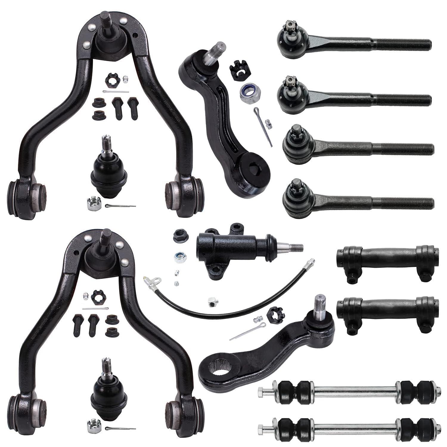 Detroit Axle - 15pc Front End Suspension Kit for 4WD GMC Chevy Tahoe Yukon K1500 K2500 Cadillac Escalade Upper Control Arms Sway