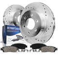 Detroit Axle - Rear Brake Kit for 06-10 Hummer H3, 09-10 Hummer H3T Replacement 2006 2007 2008 2009 2010 Drilled & Slotted Disc