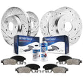 Detroit Axle - 10pc Brake Rotors Brake Pads Kit for 2008 2009 2010 Chevrolet HHR [SS], Drilled & Slotted Brake Rotors Ceramic Br