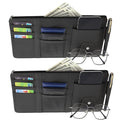 Aturmon 2 Packs Car Sun Visor Multi-Pocket Organizer for SUV & Truck, Auto Visor Storage Pouch with Big Zipper Pocket, Card Slee