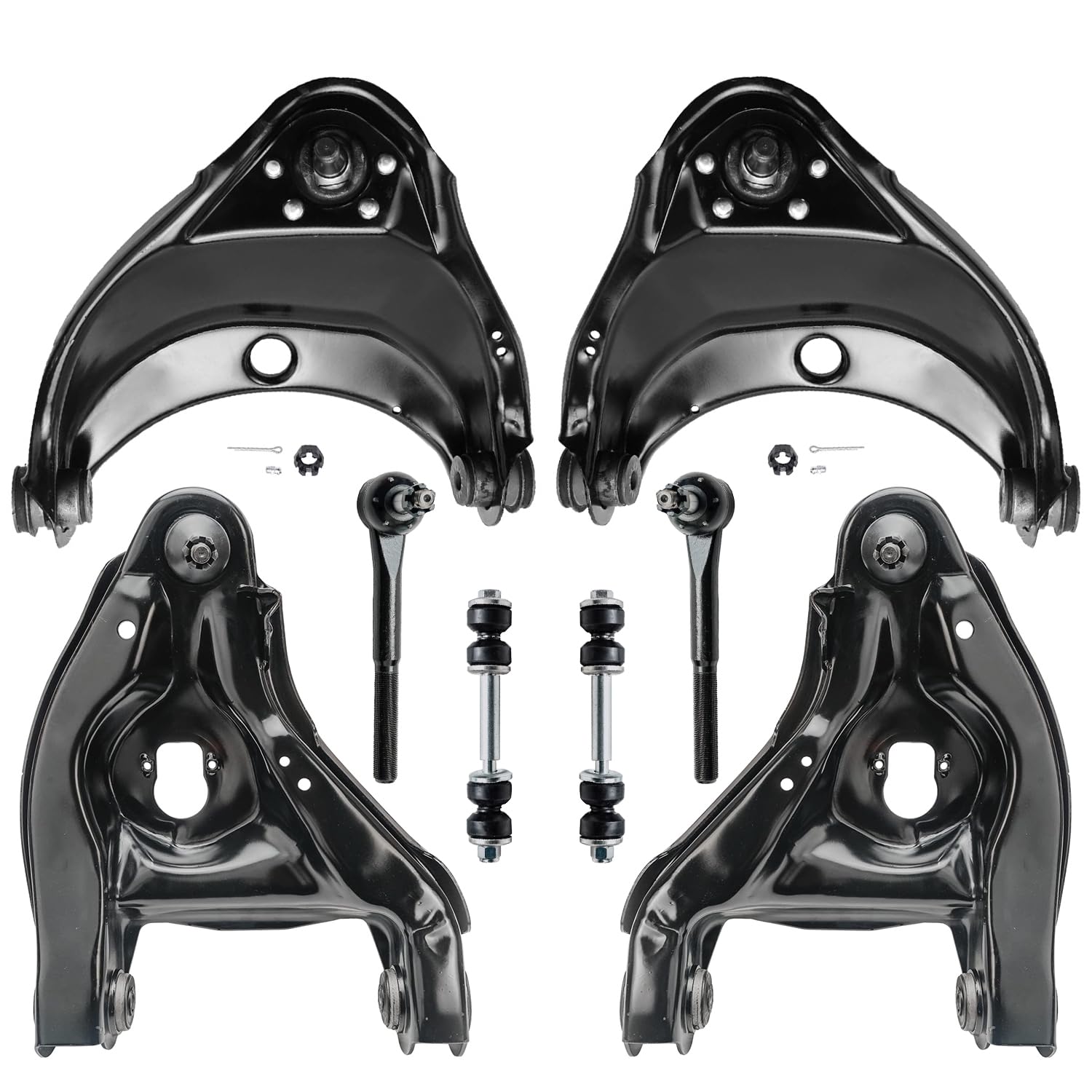 Detroit Axle - 8pc Front End Control Arms Kit for Chevrolet Tahoe GMC Yukon C1500 C2500, 4 Upper & Lower Control Arms w/Ball Joi
