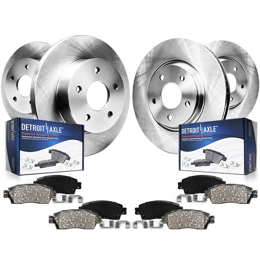 Detroit Axle - Brake Kit for 2006-2013 Mazda 3 2010-2013 Mazda 3 Sport, Disc Brake Rotors Ceramic Brakes Pads Front & Rear Repla
