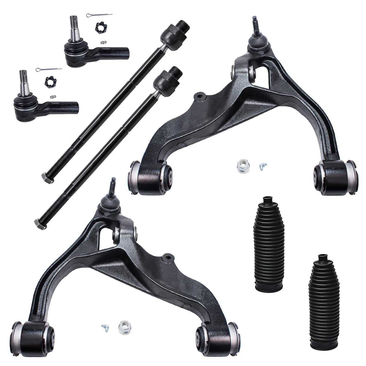 Detroit Axle - 4WD Front End Suspension Kit for 2006-2012 Dodge Ram 1500 [5 Lug] 2 Lower Control Arms w/Ball Joints 4 Inner & Ou