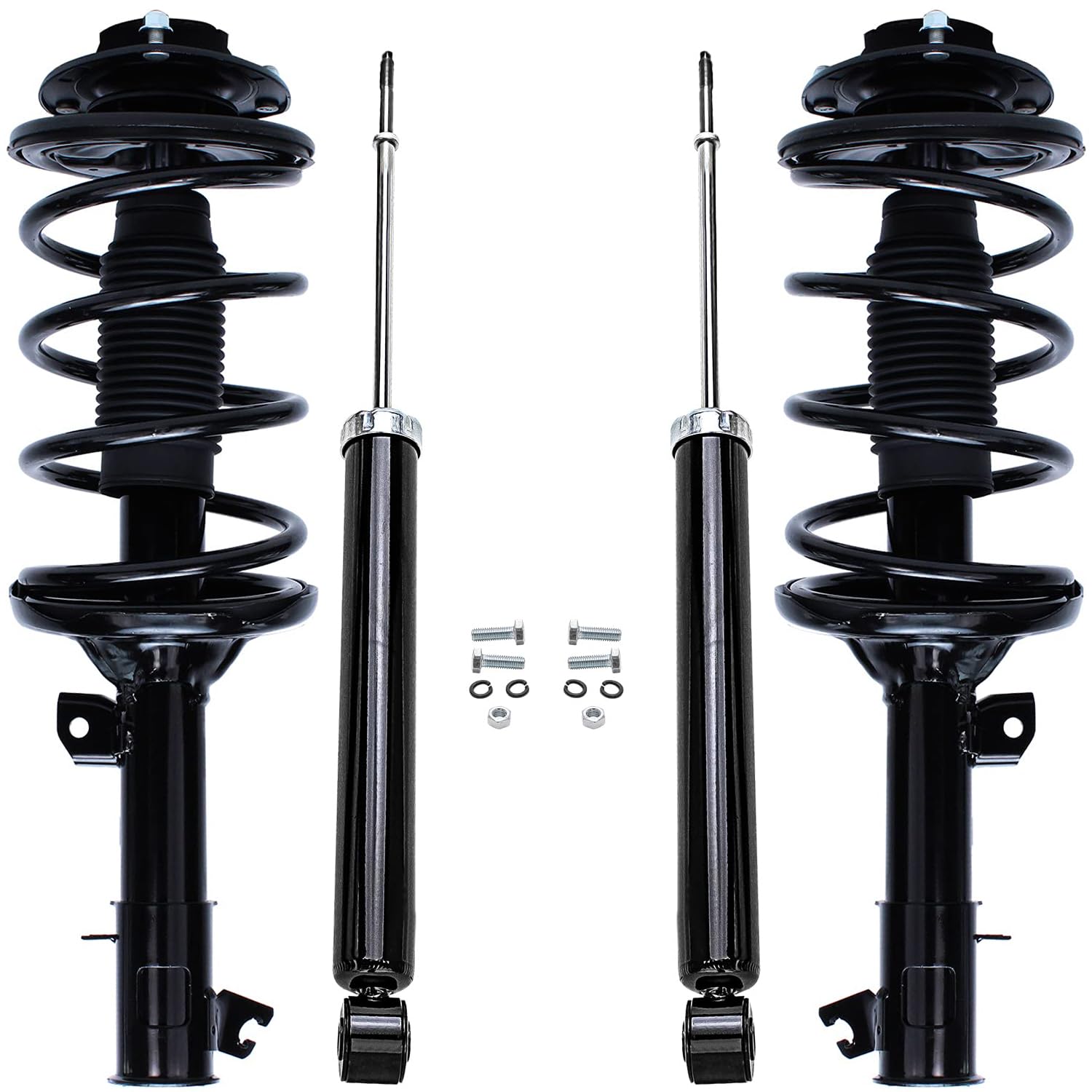 Detroit Axle - 4pc Struts Shocks for 01-06 Hyundai Santa Fe, 2 Front Struts w/Coil Spring 2 Rear Shock Absorbers Assembly 2001 2