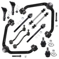 Detroit Axle - 12pc End Kit for 1998-2001 Ford Explorer Mercury Mountaineer 1999 2000, Front 2 Upper Control Arms w/Ball Joints
