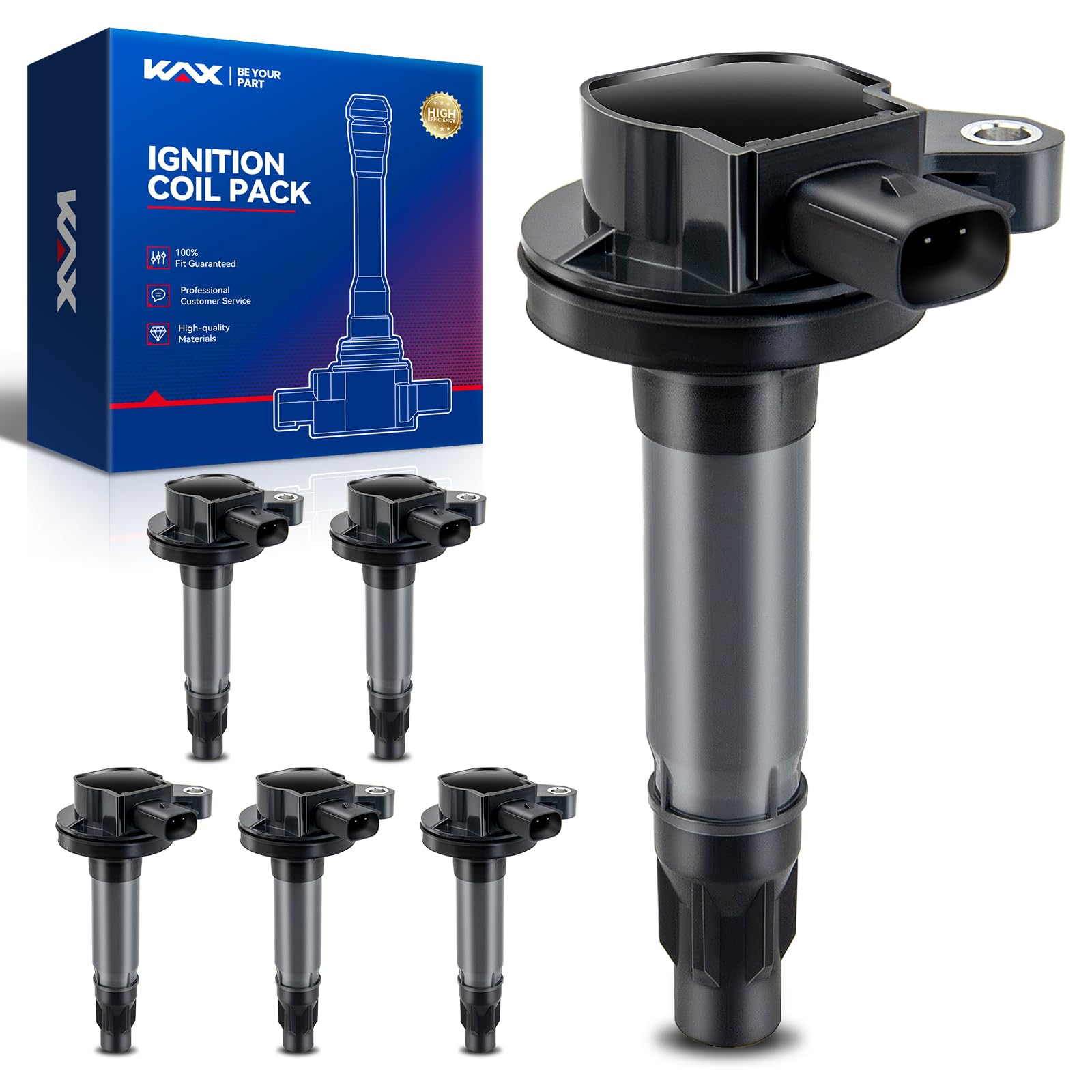 KAX Pack of 6 Ignition Coil Set for Ford Explorer 2011-2017 3.5L, Edge 2007-2016 3.5L/3.7L, F-150 2011-2017 3.7L/3.5L, Taurus 20