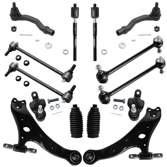 Detroit Axle - Front End 14pc Suspension Kit for 2002-2003 Toyota Camry Lexus ES300 2 Lower Control Arms 2 Ball Joints 4 Outer &