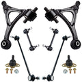 Detroit Axle - 8pc Front End Suspension Kit for 2003-2014 Volvo XC90, 2 Lower Control Arms 2 Ball Joints Front & Rear 4 Sway Bar