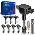 KAX Set of 8 Ignition Coil Pack & Iridium Spark Plugs w/Magnetic Socket for Nissan TITAN 2008-2015, Armada 2007-2015, INF QX56 2