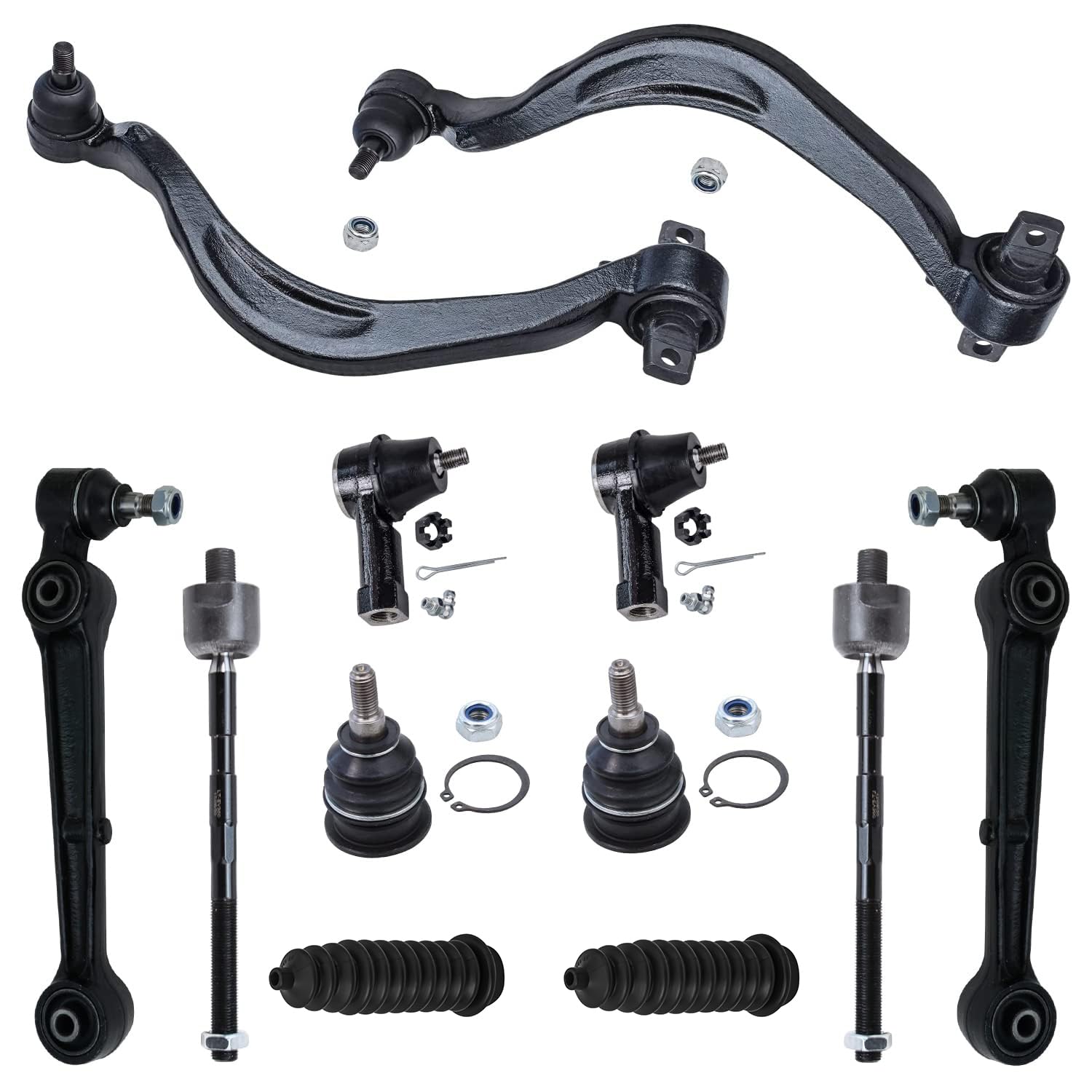 Detroit Axle - 12pc Front End Suspension Kit for Mitsubishi Eclipse Galant Chrysler Sebring Dodge Avenger Eagle Talon, Lower Con
