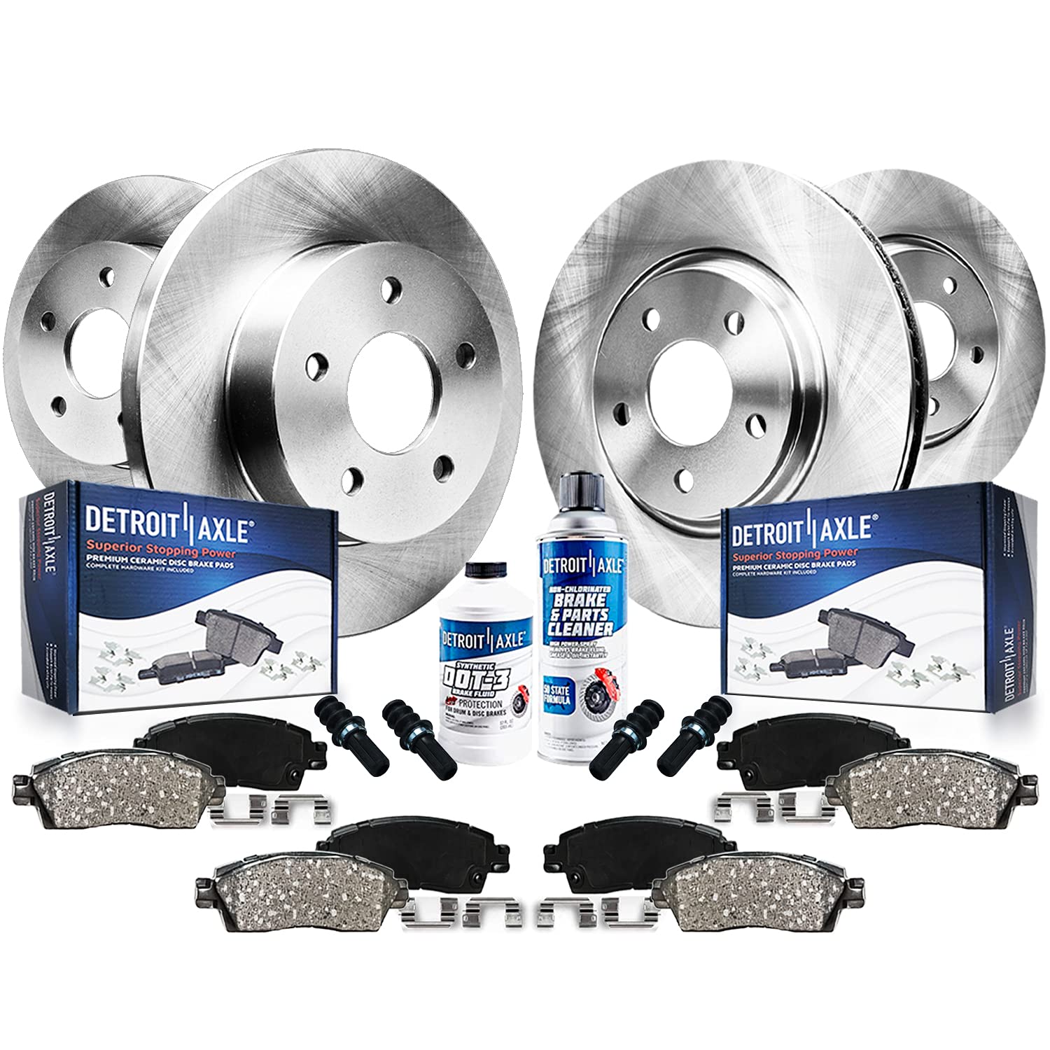 Detroit Axle - Brake Kit for 2008 2009 2010 Subaru Impreza 2.5i Brake Rotors and Ceramic Brakes Pads Replacement: 10.91 inch Fro