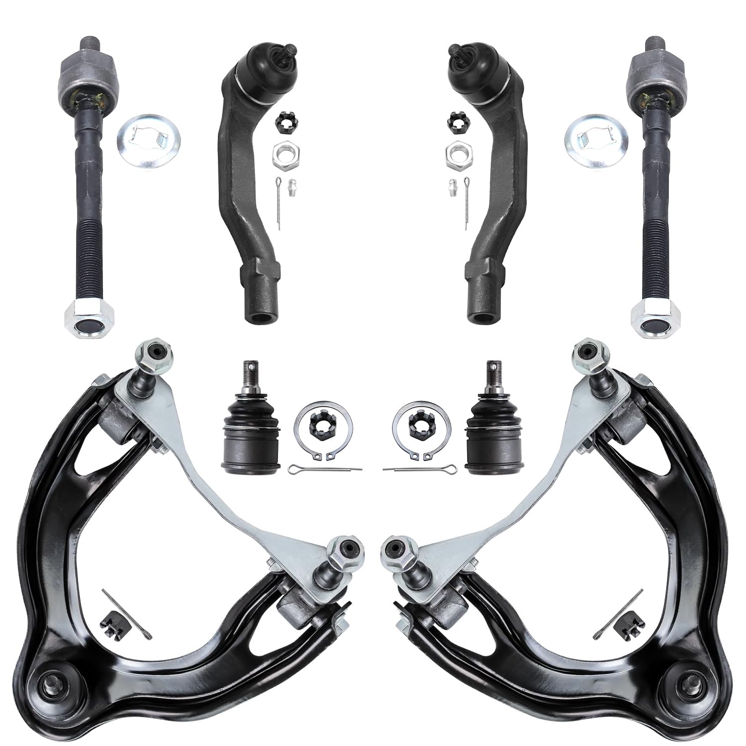 Detroit Axle - 8pc Front End Kit for 94-97 Acura Integra, 92-95 Honda Civic, 93-97 Civic Del Sol, 2 Upper Control Arms 2 Lower B