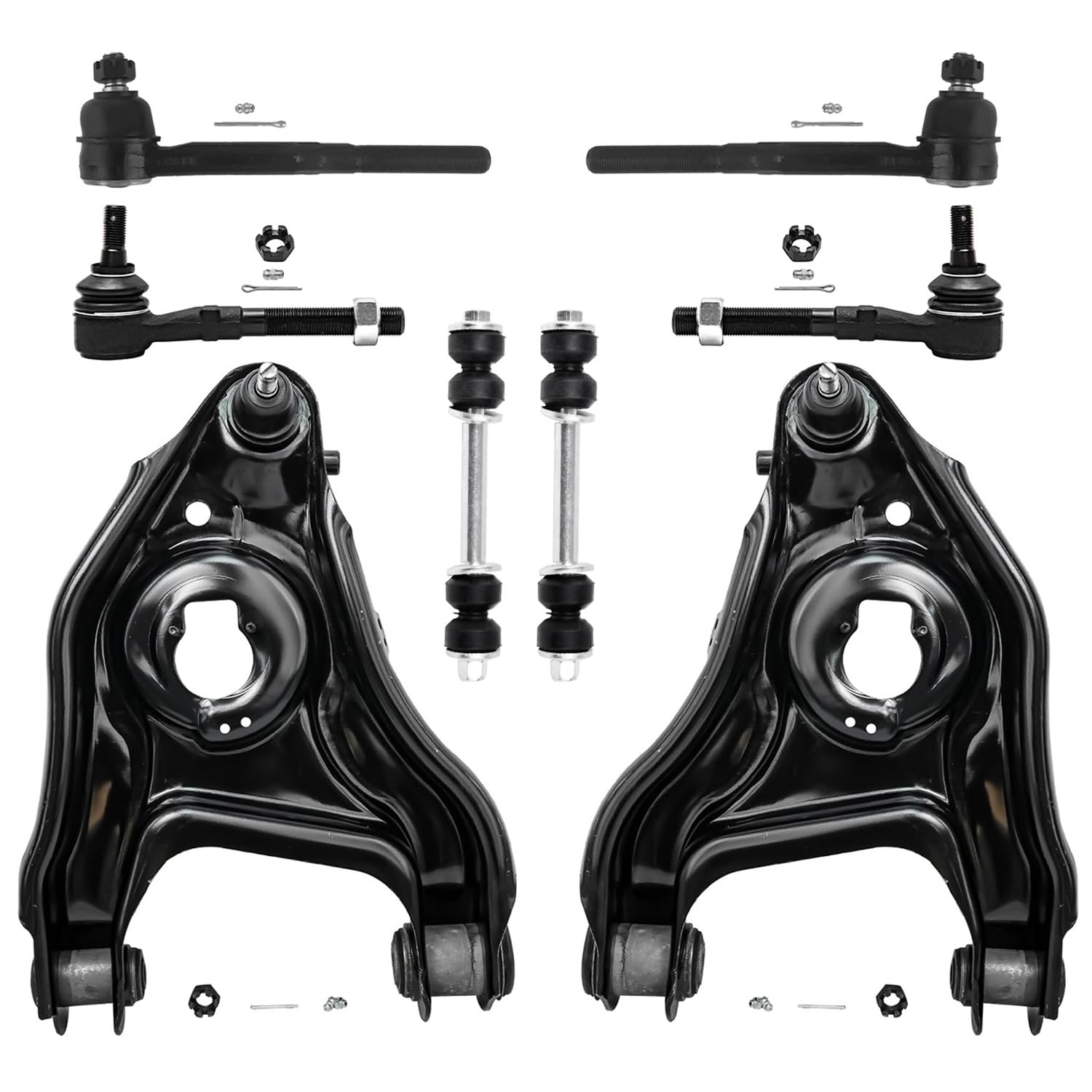 Detroit Axle - New 8-Piece Front Suspension Kit fits 2WD ONLY - (2) Front Lower Suspension Control Arms & Ball Joint, (2) Front