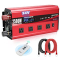 Cantonape 2500W Power Inverter 24V to 110V/120V DC to AC with LCD Display, Remote Controller 4 x AC Outlets and 4 x 3.1A USB Car