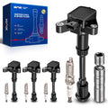 KAX OEM Performance Set of 4 Ignition Coil Pack & Iridium Spark Plugs w/Magnetic Socket for Ford Escape 2013-2016, Fusion 2013-2