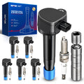 KAX Set of 6 Ignition Coil Pack & Iridium Spark Plugs w/Magnetic Socket for Honda Odyssey 2008-2017, Accord 2008-2012, Crosstour