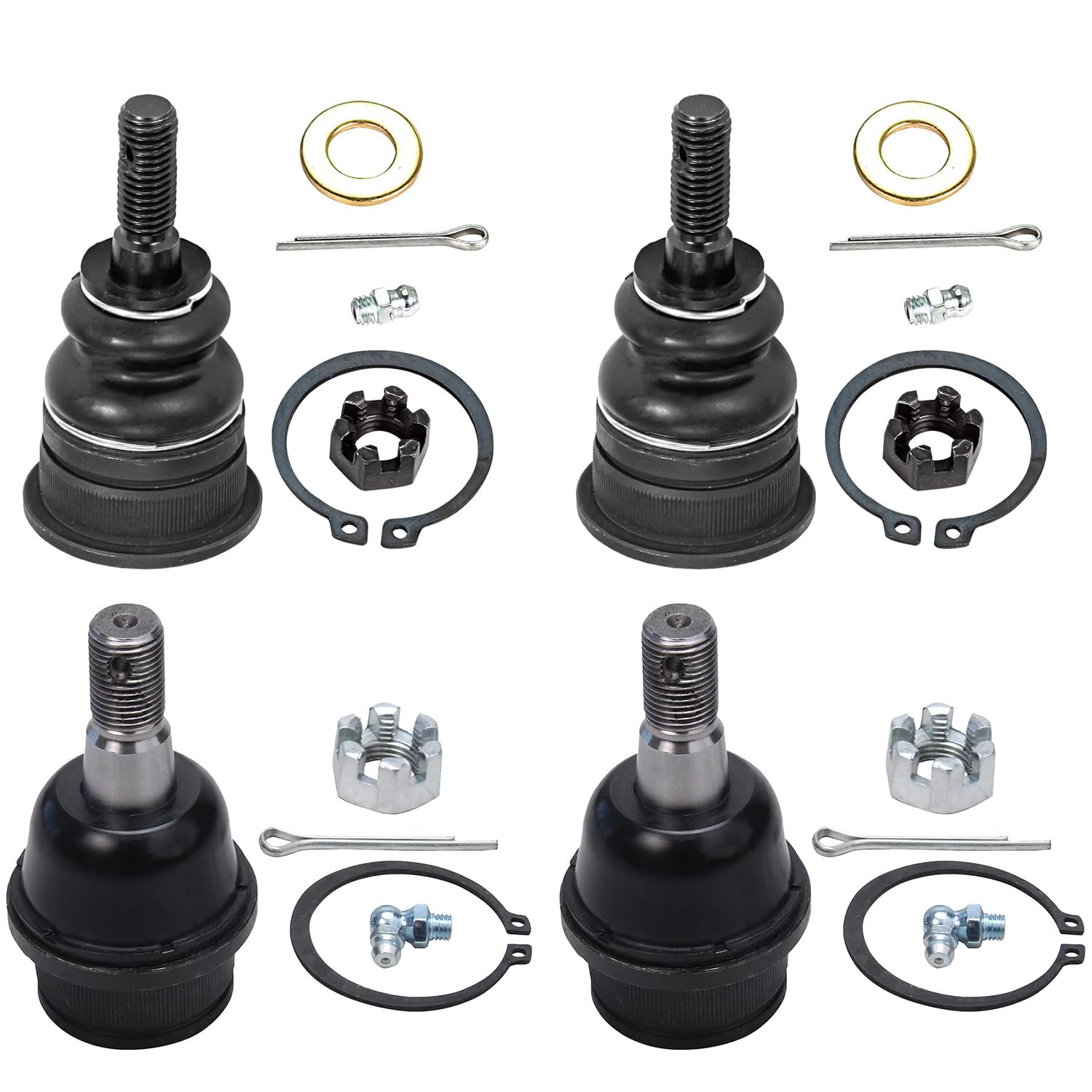 Detroit Axle - 4 Front Ball Joints for 2002-2005 Ford Explorer Mercury Mountaineer Lincoln Aviator 2003 2004 Upper Lower Ball Jo