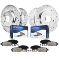 Detroit Axle - Brake Kit for Chrysler 200 Sebring Avenger Compass Patriot Lancer Outlander Drilled & Slotted Brake Rotors Brakes