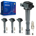 KAX 4-Pack Ignition Coils and Double Iridium Spark Plug Set Compatible with Honda 2008-2012 Accord 2.4L, 2012 2013 2015 Civic 2.