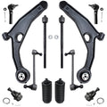 Detroit Axle - Front 12pc Suspension Kit for 09-15 Dodge Journey 2009 2010 2011 2012 2013 2014 2015, 2 Lower Control Arms 2 Lowe