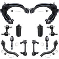 Detroit Axle - 12PC Front Upper Control Arms, Sway Bars, Inner and Outer Tie Rods w/Boots Replacement for 2004-2008 Acura TSX -