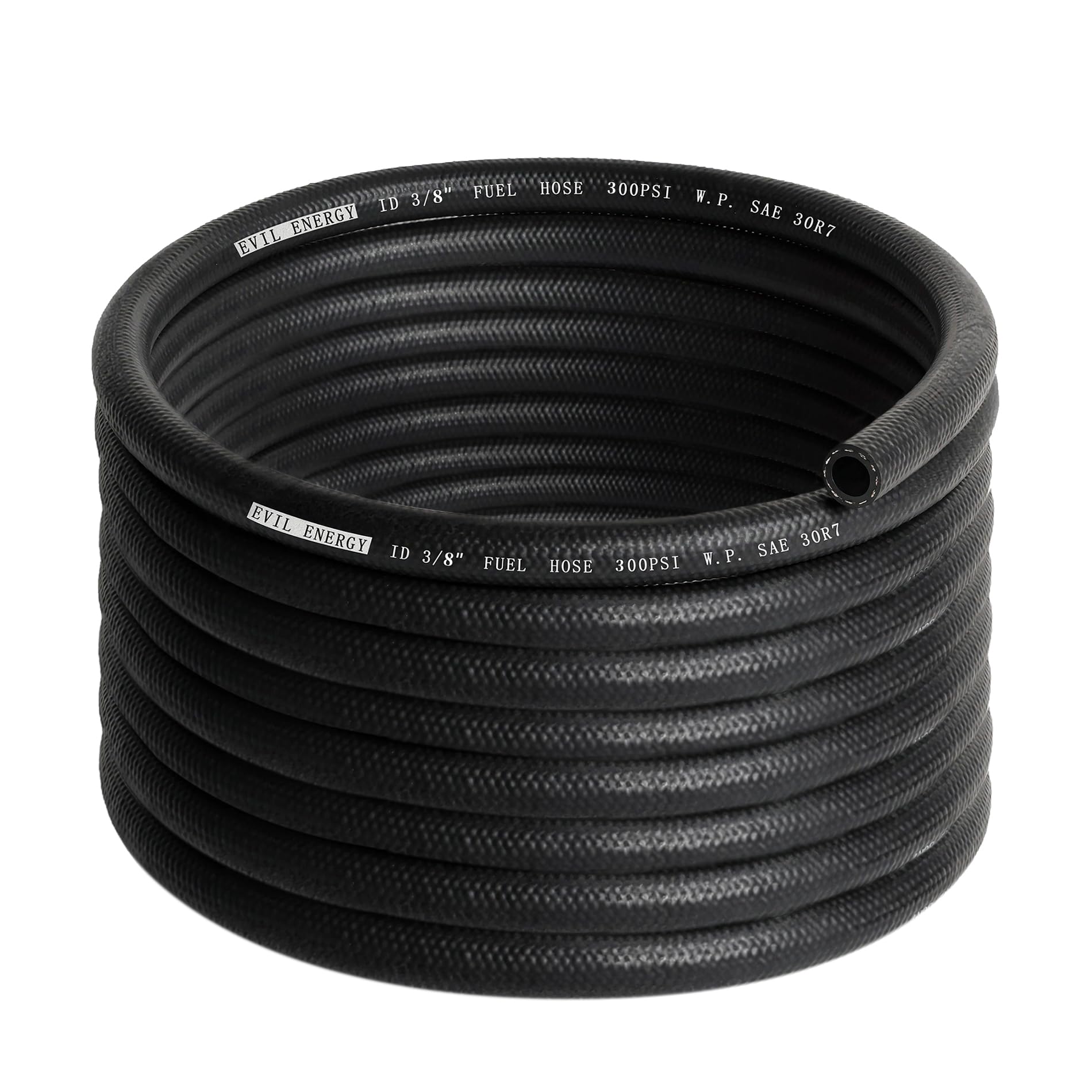 EVIL ENERGY 3/8 Fuel Hose Line Push Lock SAE 30R7 NBR 20FT 300PSI