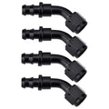 EVIL ENERGY 8AN 45 Degree Push Lock Hose Fitting End Black 4PCS