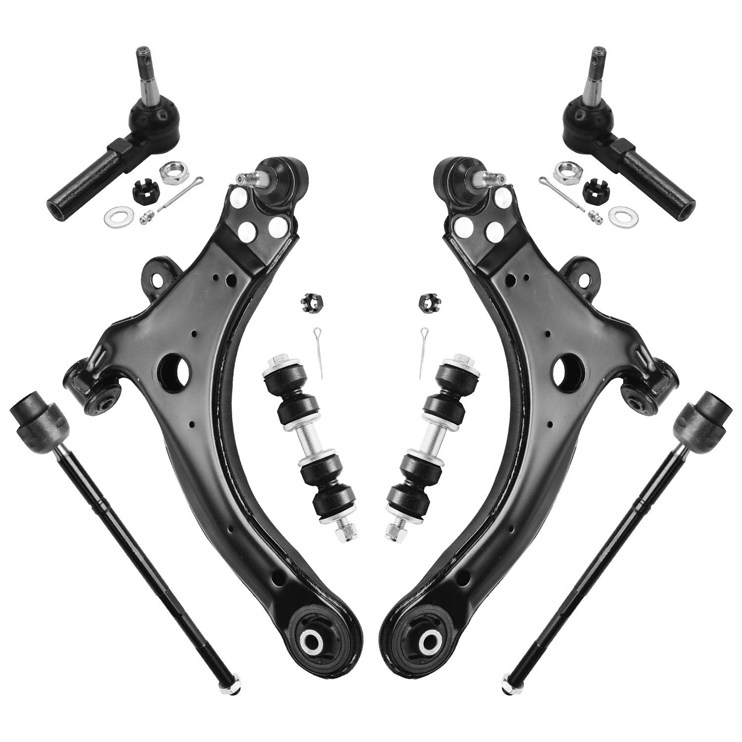 Detroit Axle - Front 8pc Suspension Kit for Chevrolet Impala Buick Allure LaCrosse Century Regal, 2 Lower Control Arms w/Ball Jo