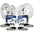 Detroit Axle - Brake Kit for 2005-2009 Subaru Outback, 2006-2009 Legacy Replacement Drilled & Slotted Brake Rotors 2007 2008 Cer