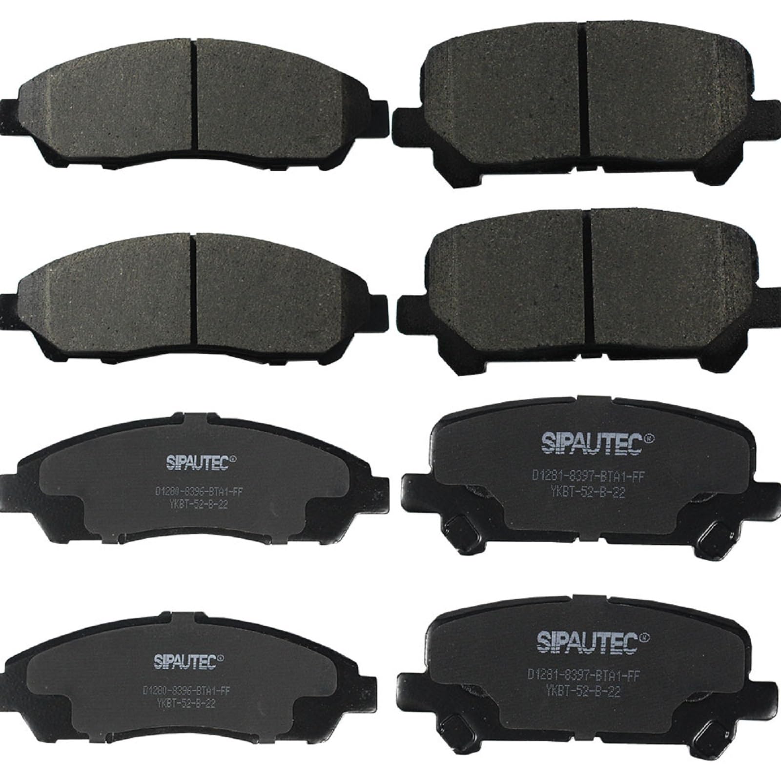 SIPAUTEC-8pcs Ceramic Brake Pads Replacement For (Honda Pilot 2009/2010/2011/2012/2013/2014/2015),(ACURA MDX 2007-2013),(ACURA Z