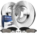 Detroit Axle - Front Brake Kit for 2012-2019 Tesla Model S, 2016-2019 Tesla Model X, Disc Brake Rotors Ceramic Brakes Pads with