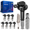 KAX Set of 8 Ignition Coils & Iridium Spark Plugs w/Magnetic Socket Compatible with Ford F-150 2011-2016 5.0L, Mustang 2011-2015
