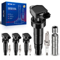 KAX Set of 4 UF647 Ignition Coil Pack & Iridium Spark Plugs w/Magnetic Socket for Optima 2011-15 2.4L 2.0T Sportage 2011-2016 2.