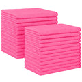 HOMEXCEL Pink Microfiber Cleaning Cloth, 24 Pack Absorbent Cleaning Rags, Lint-Free, Streak-Free Cleaning Towels for Car Kitchen