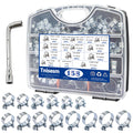 Tnisesm 158Pcs Mini Fuel Injection Hose Clamps Adjustable 7-34mm 14 Sizes Fuel Line Clamps Assortment Kit,Hoses Clamps Sleeving,